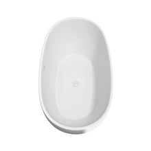 Load image into Gallery viewer, Wyndham Juno 63 Inch Freestanding Bathtub in White with Shiny White Drain and Overflow Trim- Wyndham