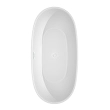 Load image into Gallery viewer, Wyndham Juno 67 Inch Freestanding Bathtub in White with Shiny White Drain and Overflow Trim- Wyndham