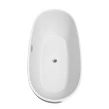Load image into Gallery viewer, Wyndham Juno 71 Inch Freestanding Bathtub in White with Polished Chrome Drain and Overflow Trim- Wyndham