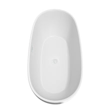 Load image into Gallery viewer, Wyndham Juno 71 Inch Freestanding Bathtub in White with Shiny White Drain and Overflow Trim- Wyndham