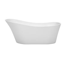 Load image into Gallery viewer, Wyndham Janice 67 Inch Freestanding Bathtub in White with Shiny White Drain and Overflow Trim- Wyndham