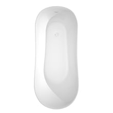 Load image into Gallery viewer, Wyndham Janice 67 Inch Freestanding Bathtub in White with Shiny White Drain and Overflow Trim- Wyndham