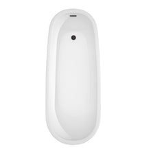 Load image into Gallery viewer, Wyndham Margaret 66 Inch Freestanding Bathtub in White with Matte Black Drain and Overflow Trim- Wyndham