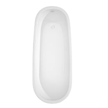 Load image into Gallery viewer, Wyndham Margaret 66 Inch Freestanding Bathtub in White with Shiny White Drain and Overflow Trim- Wyndham