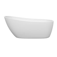 Load image into Gallery viewer, Wyndham Florence 68 Inch Freestanding Bathtub in White with Polished Chrome Drain and Overflow Trim- Wyndham