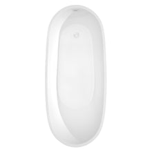 Load image into Gallery viewer, Wyndham Florence 68 Inch Freestanding Bathtub in White with Shiny White Drain and Overflow Trim- Wyndham