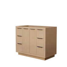 Load image into Gallery viewer, Wyndham Maroni 42 Inch Single Bathroom Vanity in Light Straw, No Countertop, No Sink, Matte Black Trim- Wyndham
