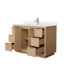 Load image into Gallery viewer, Wyndham Maroni 48 Inch Single Bathroom Vanity in Light Straw, White Cultured Marble Countertop, Undermount Square Sink- Wyndham