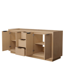 Load image into Gallery viewer, Wyndham Maroni 72 Inch Double Bathroom Vanity in Light Straw, No Countertop, No Sink, Matte Black Trim- Wyndham