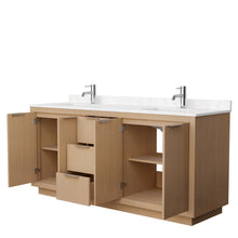Load image into Gallery viewer, Wyndham Maroni 72 Inch Double Bathroom Vanity in Light Straw, Light-Vein Carrara Cultured Marble Countertop, Undermount Square Sinks- Wyndham