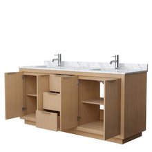 Load image into Gallery viewer, Wyndham Maroni 72 Inch Double Bathroom Vanity in Light Straw, White Carrara Marble Countertop, Undermount Square Sinks- Wyndham
