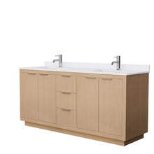 Load image into Gallery viewer, Wyndham Maroni 72 Inch Double Bathroom Vanity in Light Straw, White Cultured Marble Countertop, Undermount Square Sinks- Wyndham