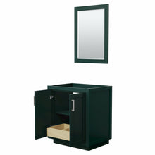 Load image into Gallery viewer, Wyndham Miranda 30 Inch Single Bathroom Vanity in Green, No Countertop, No Sink, Brushed Nickel Trim, 24 Inch Mirror- Wyndham
