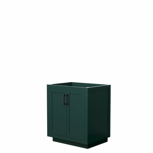 Wyndham Miranda 30 Inch Single Bathroom Vanity in Green, No Countertop, No Sink, Matte Black Trim- Wyndham