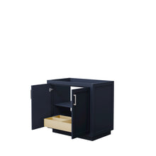 Load image into Gallery viewer, Wyndham Miranda 36 Inch Single Bathroom Vanity in Dark Blue, No Countertop, No Sink, Brushed Nickel Trim- Wyndham
