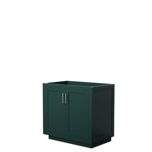 Wyndham Miranda 36 Inch Single Bathroom Vanity in Green, No Countertop, No Sink, Brushed Nickel Trim- Wyndham
