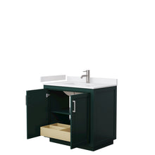Load image into Gallery viewer, Wyndham Miranda 36 Inch Single Bathroom Vanity in Green, White Cultured Marble Countertop, Undermount Square Sink, Brushed Nickel Trim- Wyndham