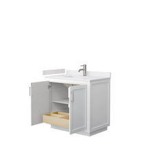 Load image into Gallery viewer, Wyndham Miranda 36 Inch Single Bathroom Vanity in White, White Cultured Marble Countertop, Undermount Square Sink, Brushed Nickel Trim- Wyndham