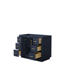 Load image into Gallery viewer, Wyndham Miranda 42 Inch Single Bathroom Vanity in Dark Blue, No Countertop, No Sink, Brushed Gold Trim- Wyndham