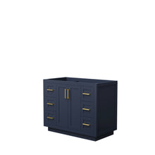 Load image into Gallery viewer, Wyndham Miranda 42 Inch Single Bathroom Vanity in Dark Blue, No Countertop, No Sink, Brushed Gold Trim- Wyndham