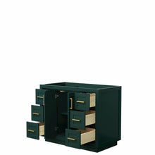 Load image into Gallery viewer, Wyndham Miranda 42 Inch Single Bathroom Vanity in Green, No Countertop, No Sink, Brushed Gold Trim- Wyndham