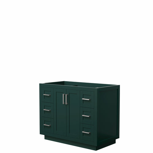 Wyndham Miranda 42 Inch Single Bathroom Vanity in Green, No Countertop, No Sink, Brushed Nickel Trim- Wyndham