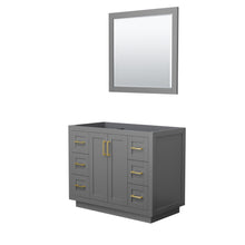 Load image into Gallery viewer, Wyndham Miranda 42 Inch Single Bathroom Vanity in Dark Gray, No Countertop, No Sink, Brushed Gold Trim, 34 Inch Mirror- Wyndham