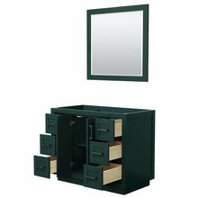 Load image into Gallery viewer, Wyndham Miranda 42 Inch Single Bathroom Vanity in Green, No Countertop, No Sink, Matte Black Trim, 34 Inch Mirror- Wyndham