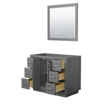 Load image into Gallery viewer, Wyndham Miranda 42 Inch Single Bathroom Vanity in Dark Gray, No Countertop, No Sink, Brushed Nickel Trim, 34 Inch Mirror- Wyndham