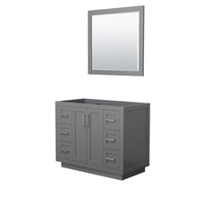 Load image into Gallery viewer, Wyndham Miranda 42 Inch Single Bathroom Vanity in Dark Gray, No Countertop, No Sink, Brushed Nickel Trim, 34 Inch Mirror- Wyndham