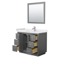 Load image into Gallery viewer, Wyndham Miranda 42 Inch Single Bathroom Vanity in Dark Gray, White Cultured Marble Countertop, Undermount Square Sink, Brushed Nickel Trim, 34 Inch Mirror- Wyndham