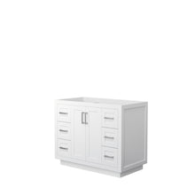 Load image into Gallery viewer, Wyndham Miranda 42 Inch Single Bathroom Vanity in White, No Countertop, No Sink, Brushed Nickel Trim- Wyndham