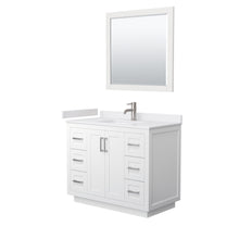 Load image into Gallery viewer, Wyndham Miranda 42 Inch Single Bathroom Vanity in White, White Cultured Marble Countertop, Undermount Square Sink, Brushed Nickel Trim, 34 Inch Mirror- Wyndham