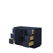 Load image into Gallery viewer, Wyndham Miranda 48 Inch Single Bathroom Vanity in Dark Blue, No Countertop, No Sink, Matte Black Trim- Wyndham