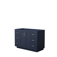 Load image into Gallery viewer, Wyndham Miranda 48 Inch Single Bathroom Vanity in Dark Blue, No Countertop, No Sink, Brushed Nickel Trim- Wyndham