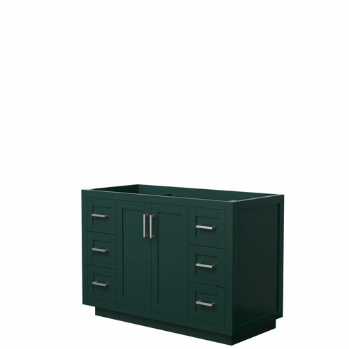 Wyndham Miranda 48 Inch Single Bathroom Vanity in Green, No Countertop, No Sink, Brushed Nickel Trim- Wyndham