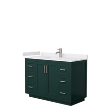 Load image into Gallery viewer, Wyndham Miranda 48 Inch Single Bathroom Vanity in Green, White Cultured Marble Countertop, Undermount Square Sink, Brushed Nickel Trim- Wyndham