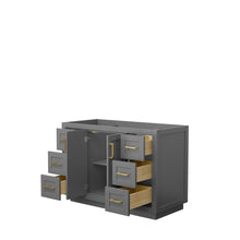 Load image into Gallery viewer, Wyndham Miranda 48 Inch Single Bathroom Vanity in Dark Gray, No Countertop, No Sink, Brushed Gold Trim- Wyndham