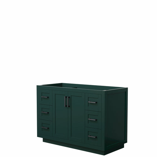 Wyndham Miranda 48 Inch Single Bathroom Vanity in Green, No Countertop, No Sink, Matte Black Trim- Wyndham