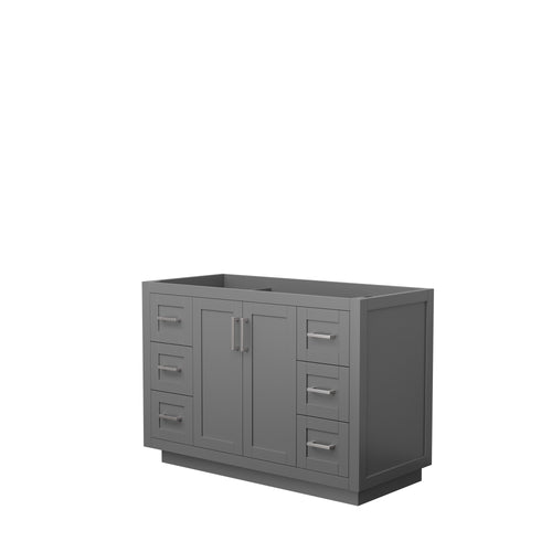 Wyndham Miranda 48 Inch Single Bathroom Vanity in Dark Gray, No Countertop, No Sink, Brushed Nickel Trim- Wyndham