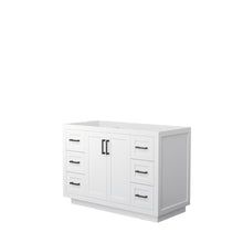 Load image into Gallery viewer, Wyndham Miranda 48 Inch Single Bathroom Vanity in White, No Countertop, No Sink, Matte Black Trim- Wyndham