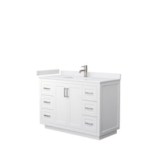 Load image into Gallery viewer, Wyndham Miranda 48 Inch Single Bathroom Vanity in White, White Cultured Marble Countertop, Undermount Square Sink, Brushed Nickel Trim- Wyndham