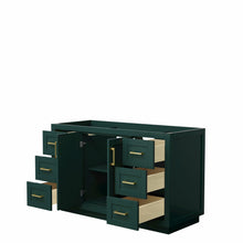 Load image into Gallery viewer, Wyndham Miranda 54 Inch Single Bathroom Vanity in Green, No Countertop, No Sink, Brushed Gold Trim- Wyndham