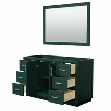 Load image into Gallery viewer, Wyndham Miranda 54 Inch Single Bathroom Vanity in Green, No Countertop, No Sink, Brushed Nickel Trim, 46 Inch Mirror- Wyndham