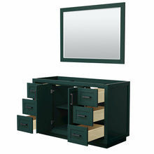 Load image into Gallery viewer, Wyndham Miranda 54 Inch Single Bathroom Vanity in Green, No Countertop, No Sink, Matte Black Trim, 46 Inch Mirror- Wyndham