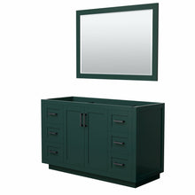 Load image into Gallery viewer, Wyndham Miranda 54 Inch Single Bathroom Vanity in Green, No Countertop, No Sink, Matte Black Trim, 46 Inch Mirror- Wyndham