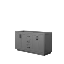 Load image into Gallery viewer, Wyndham Miranda 60 Inch Double Bathroom Vanity in Dark Gray, No Countertop, No Sink, Matte Black Trim- Wyndham