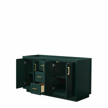 Load image into Gallery viewer, Wyndham Miranda 60 Inch Double Bathroom Vanity in Green, No Countertop, No Sink, Brushed Gold Trim- Wyndham