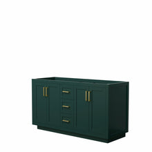 Load image into Gallery viewer, Wyndham Miranda 60 Inch Double Bathroom Vanity in Green, No Countertop, No Sink, Brushed Gold Trim- Wyndham