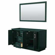 Load image into Gallery viewer, Wyndham Miranda 60 Inch Double Bathroom Vanity in Green, No Countertop, No Sink, Brushed Nickel Trim, 58 Inch Mirror- Wyndham